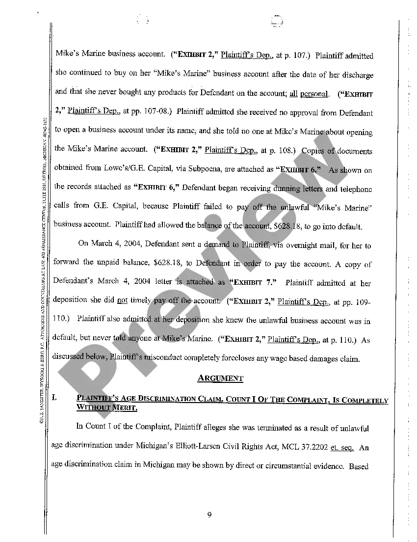 Get A10 Brief In Support of Motion for Summary Disposition Preview A10 Brief In Support of Motion for Summary Disposition
