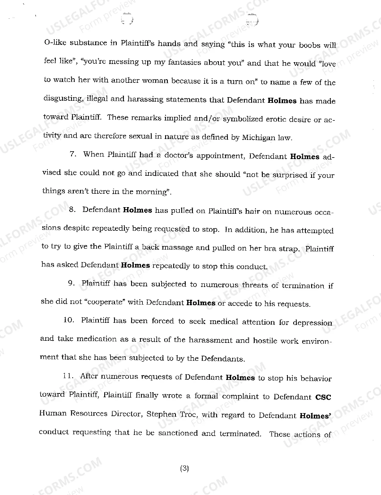 Preview A01 Complaint And Jury Demand regarding Sexual Harassment Allegations