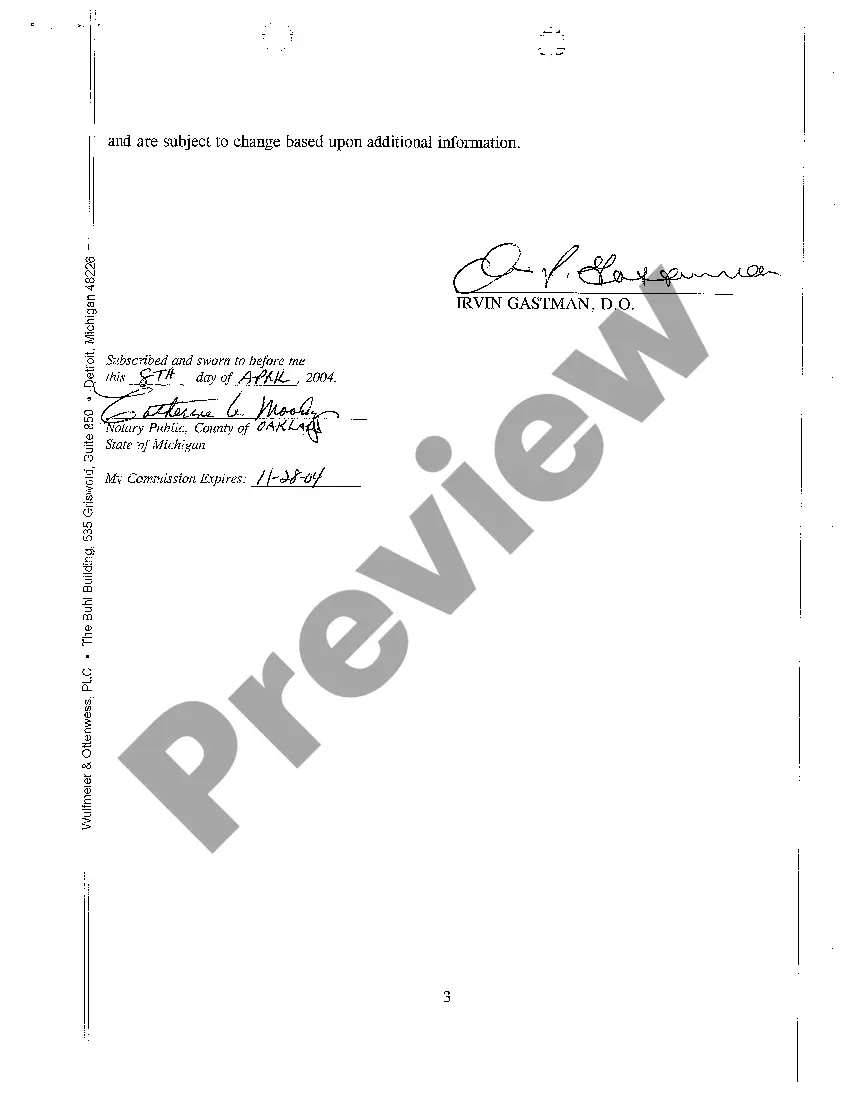 Preview A03 Affidavit of Meritorious Defense On Behalf of Defendants