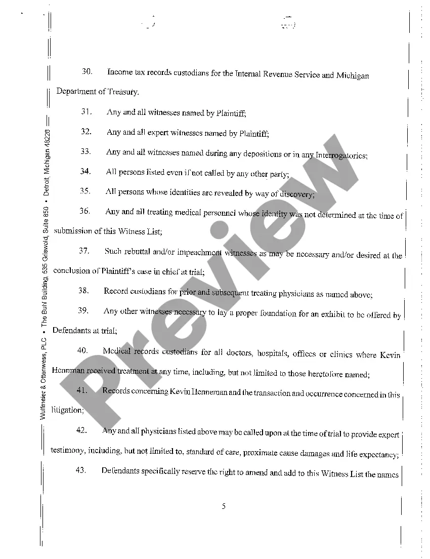 Preview A06 Defendants' Preliminary Witness List