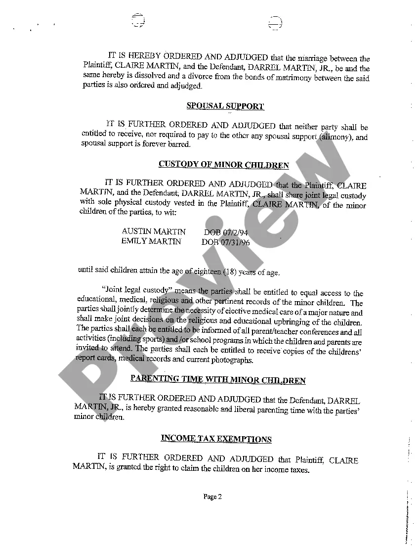 Preview A04 Judgment of Divorce