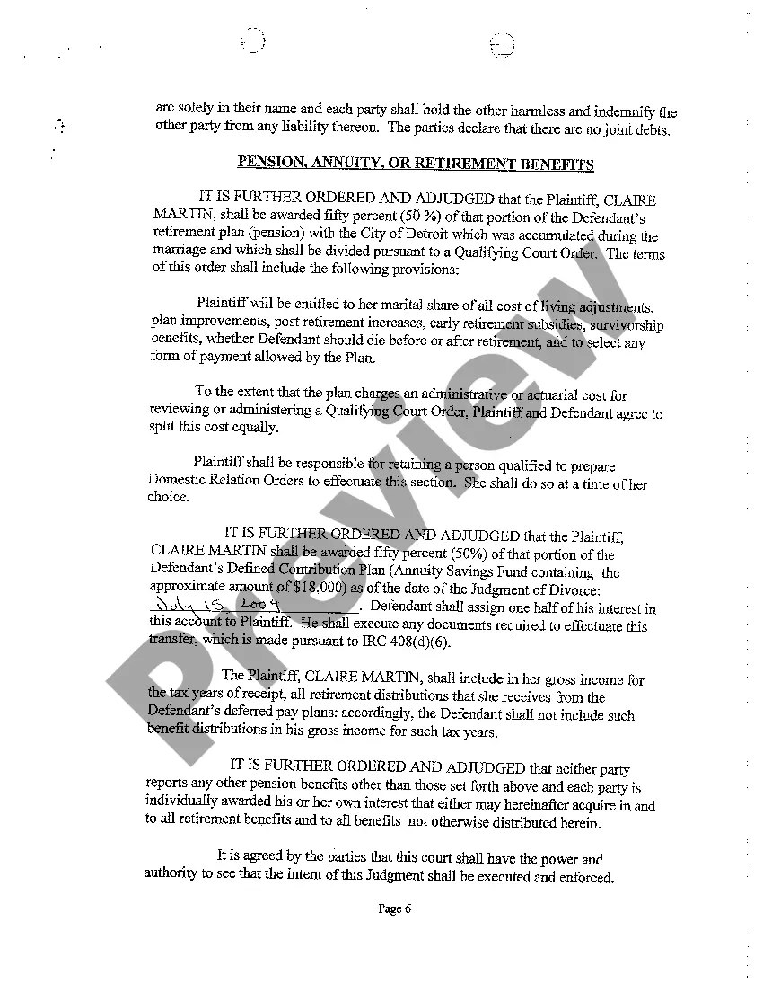 Preview A04 Judgment of Divorce