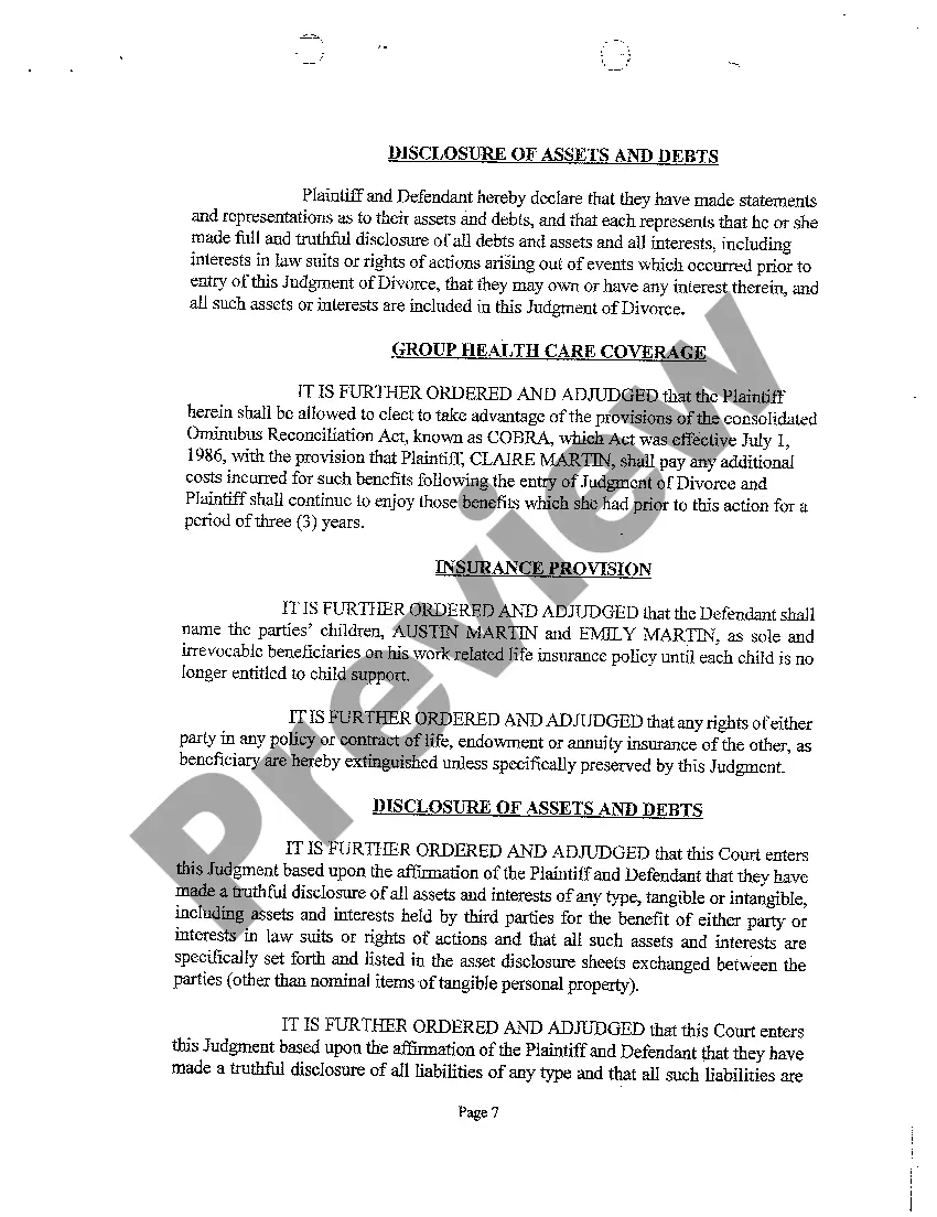 Preview A04 Judgment of Divorce