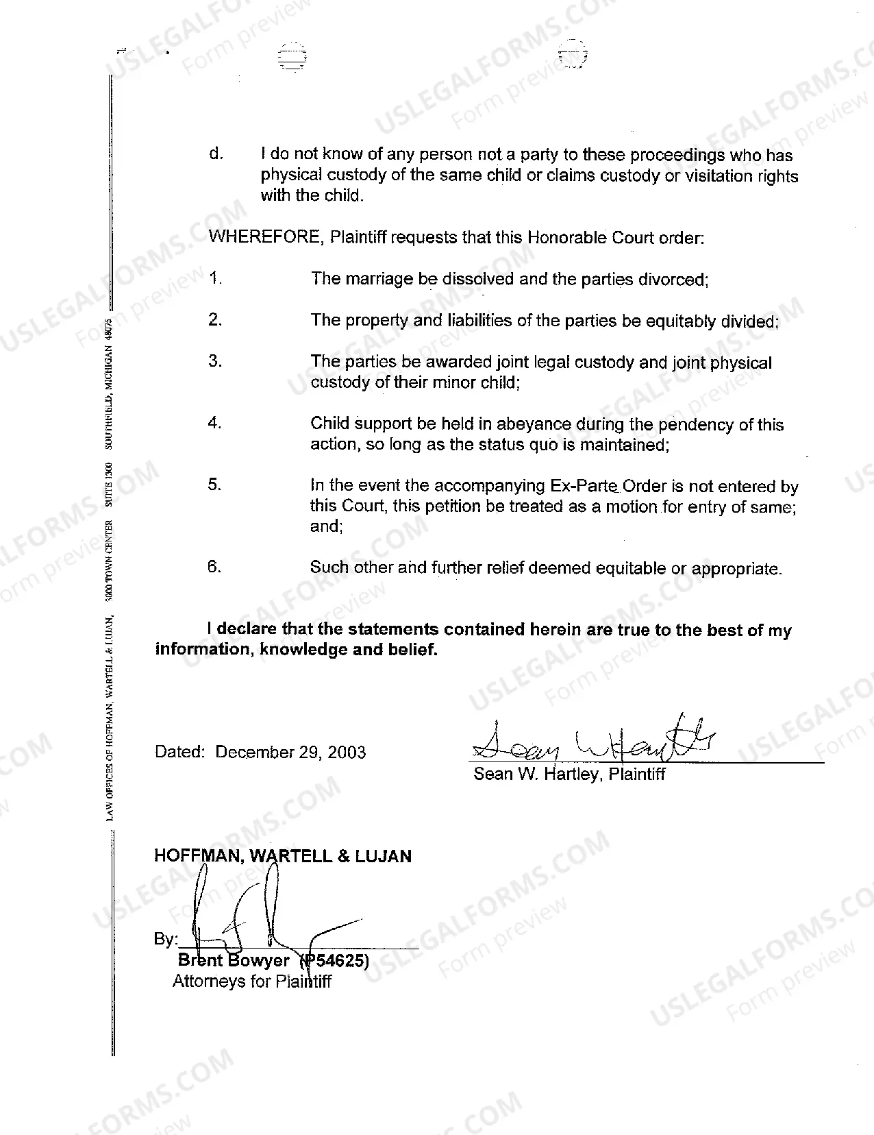 Preview A01 Complaint for Divorce