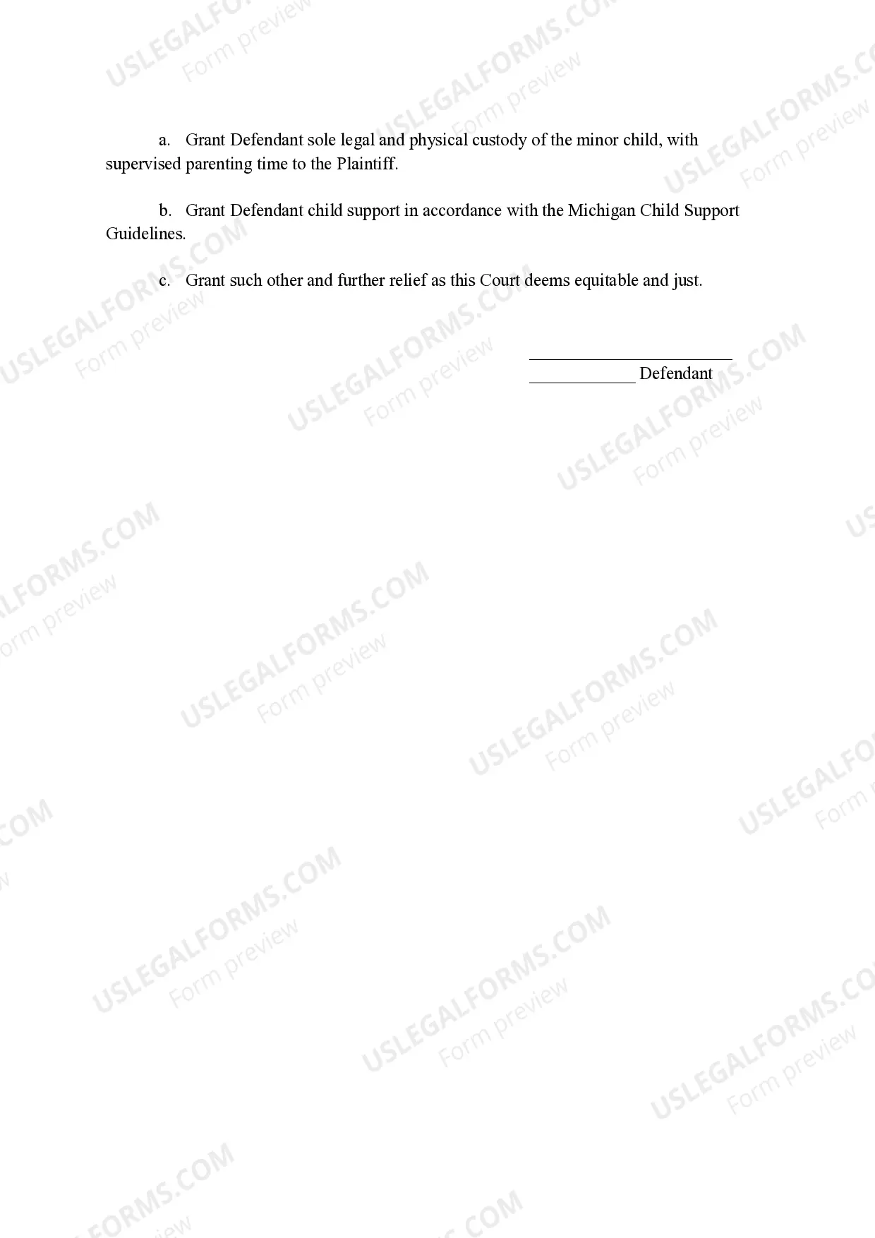 Preview Objection to Ex-Parte Interim For Status Quo Regarding Child Custody, Support and Parenting Time