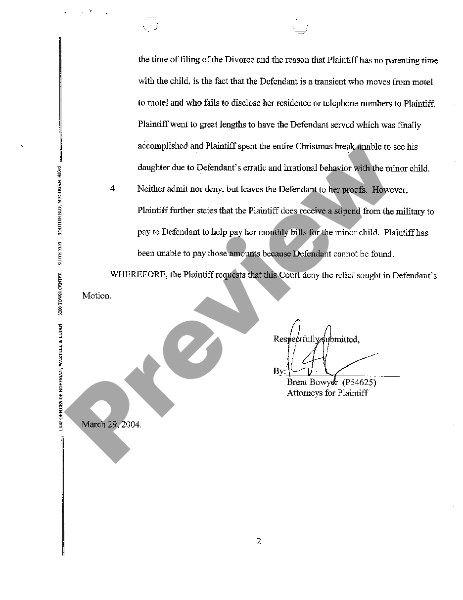 oakland-michigan-response-objection-to-ex-parte-interim-order-for