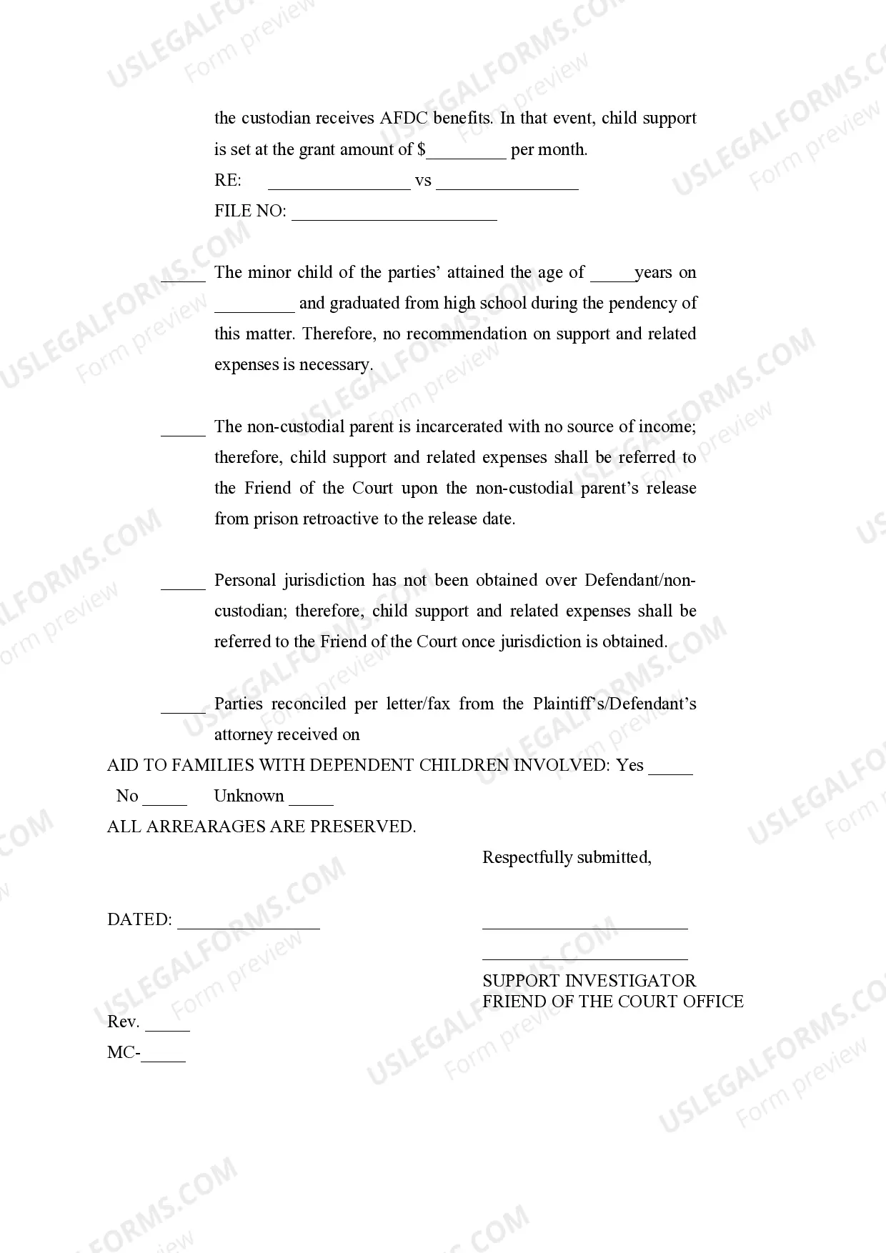 Preview Advisory Final Support Recommendation