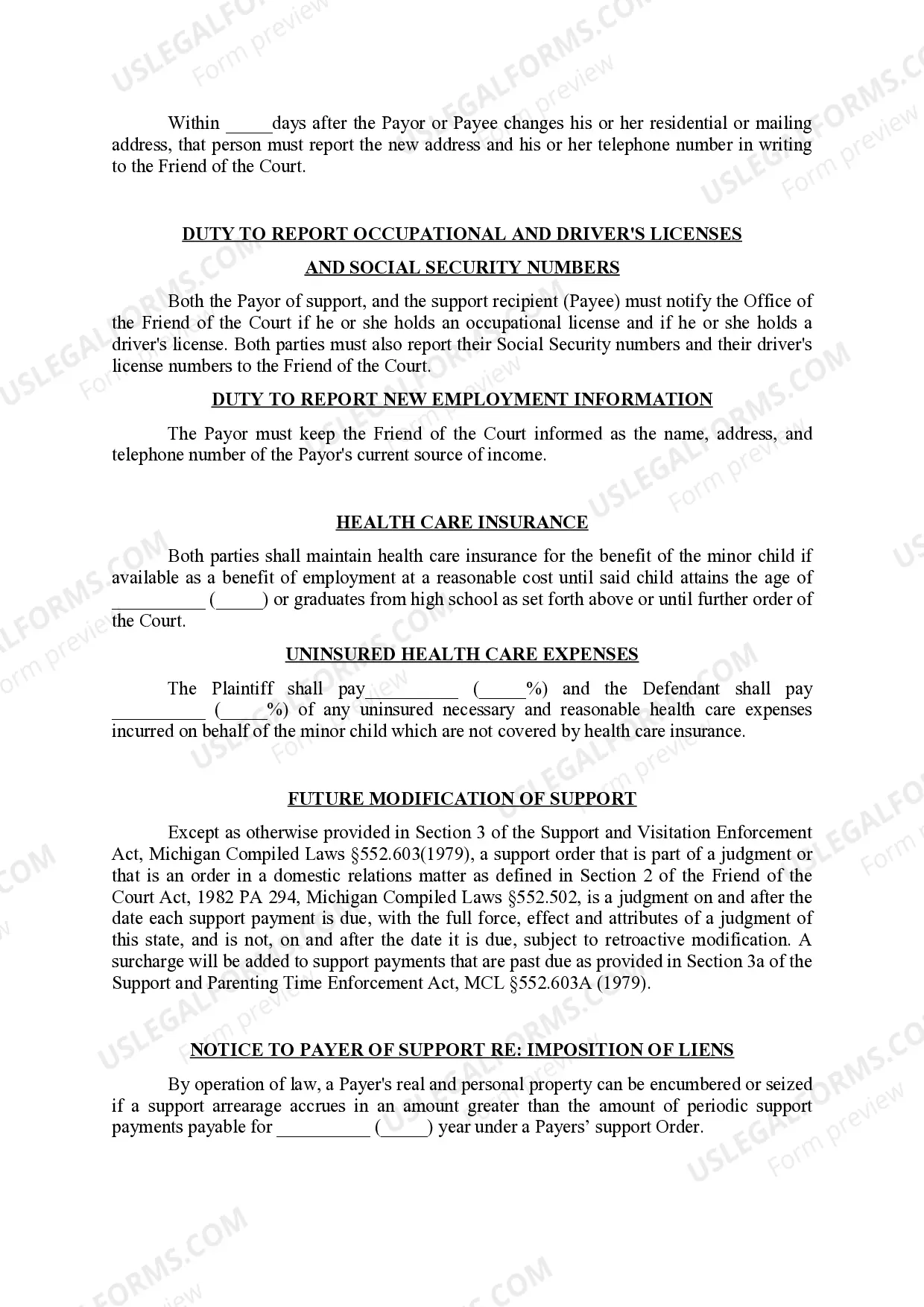 Preview Judgment of Divorce