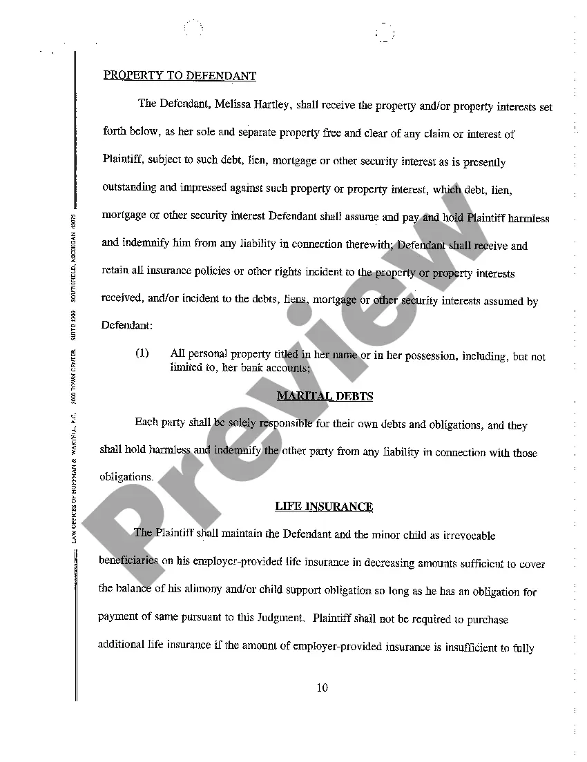 Preview A10 Judgment of Divorce