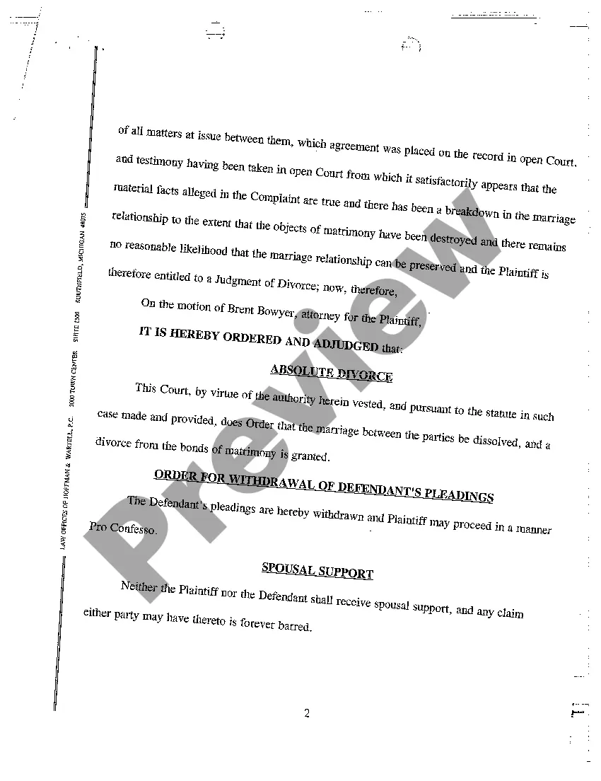 Preview A10 Judgment of Divorce