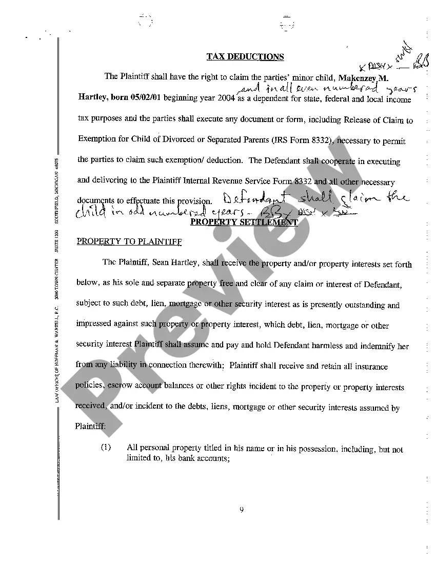 Preview A10 Judgment of Divorce