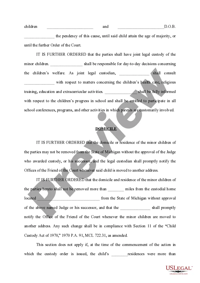 Get Order of Temporary Change of Custody, Parenting Time, And Modifying Child Support Preview Order of Temporary Change of Custody, Parenting Time, And Modifying Child Support
