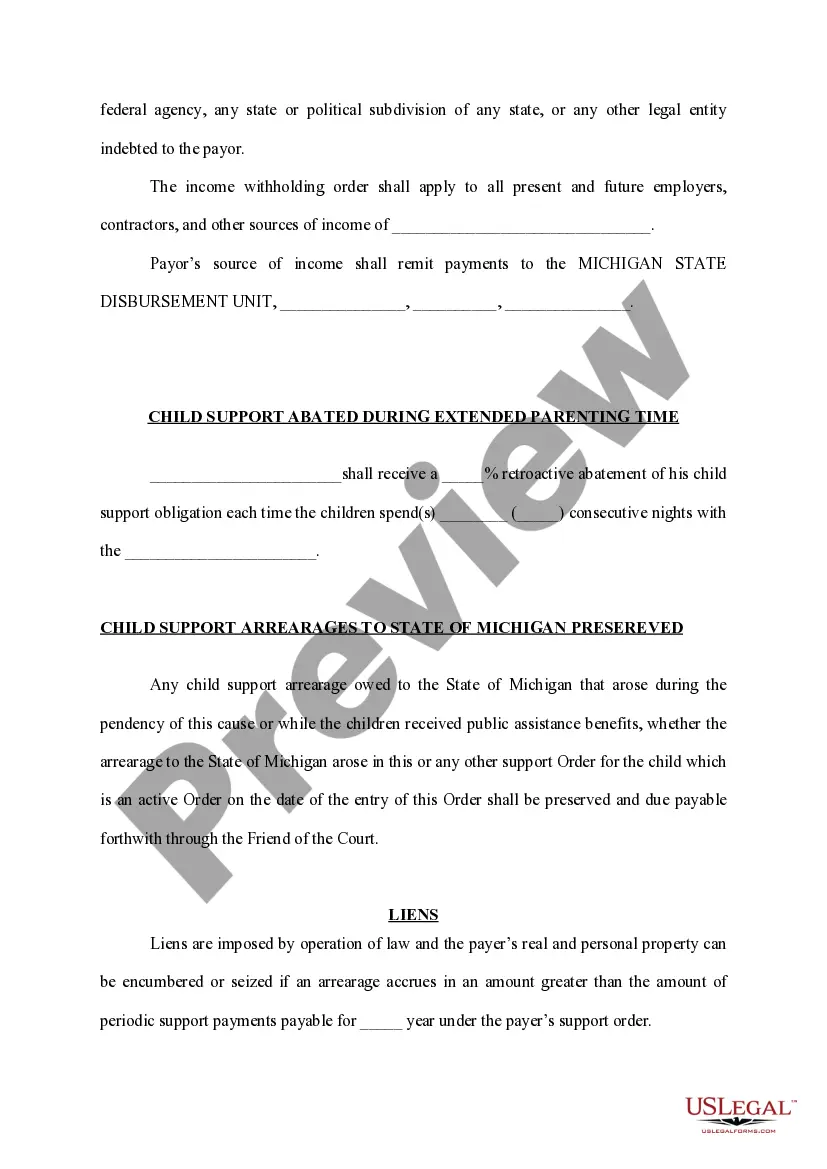 Get Order of Temporary Change of Custody, Parenting Time, And Modifying Child Support Preview Order of Temporary Change of Custody, Parenting Time, And Modifying Child Support