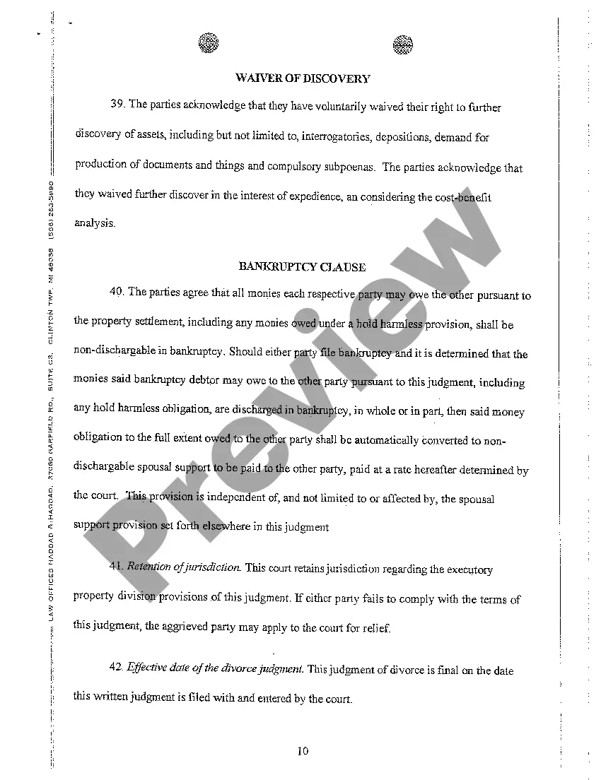 Preview A05 Consent Judgment of Divorce