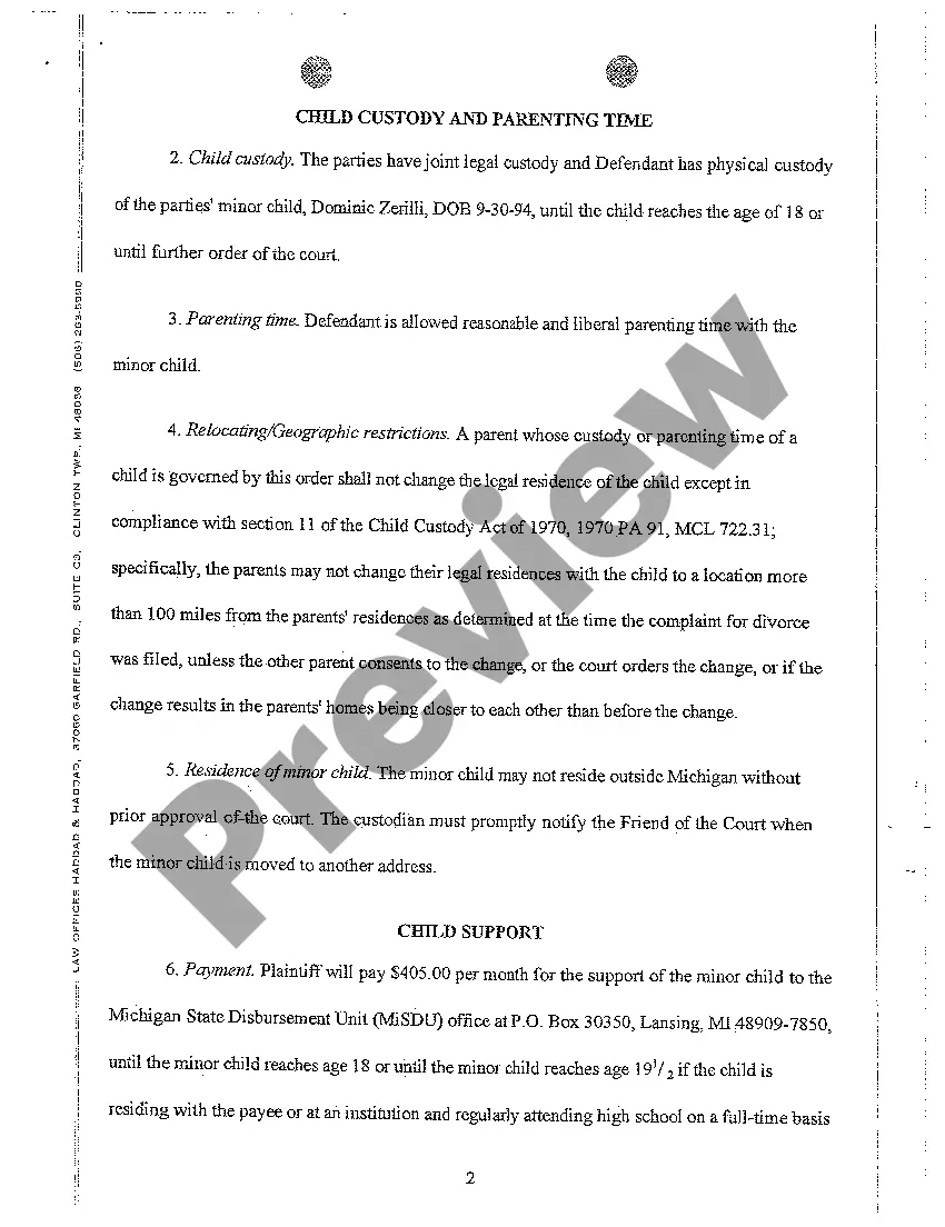 Preview A05 Consent Judgment of Divorce