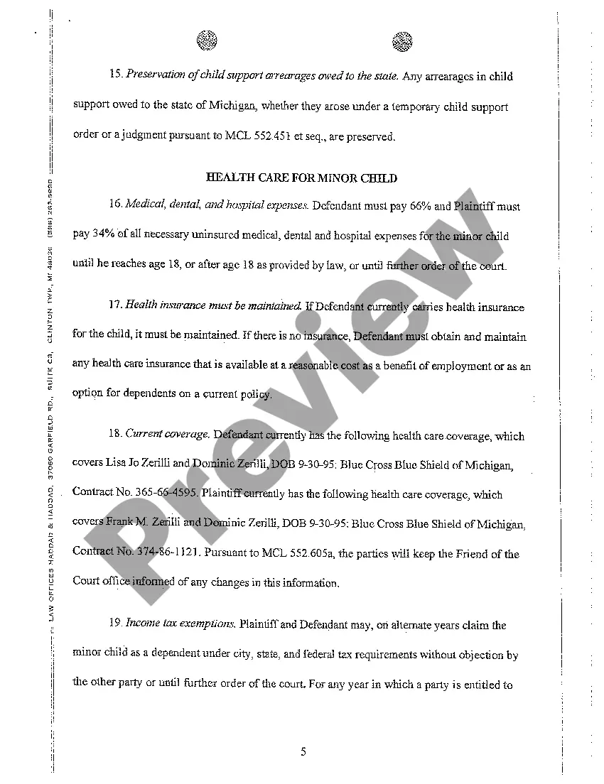 Preview A05 Consent Judgment of Divorce