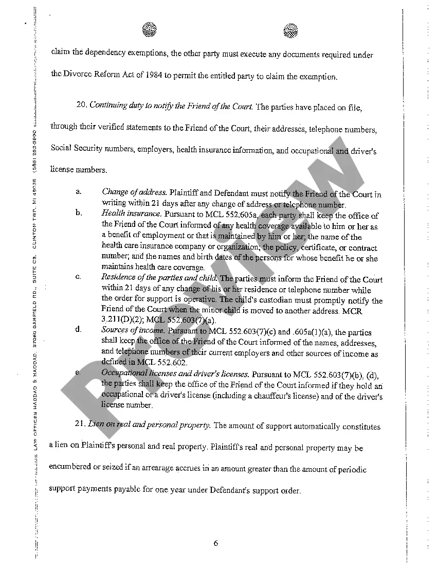 Preview A05 Consent Judgment of Divorce