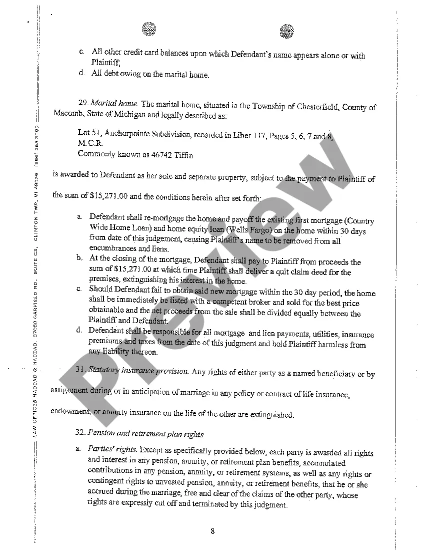 Preview A05 Consent Judgment of Divorce
