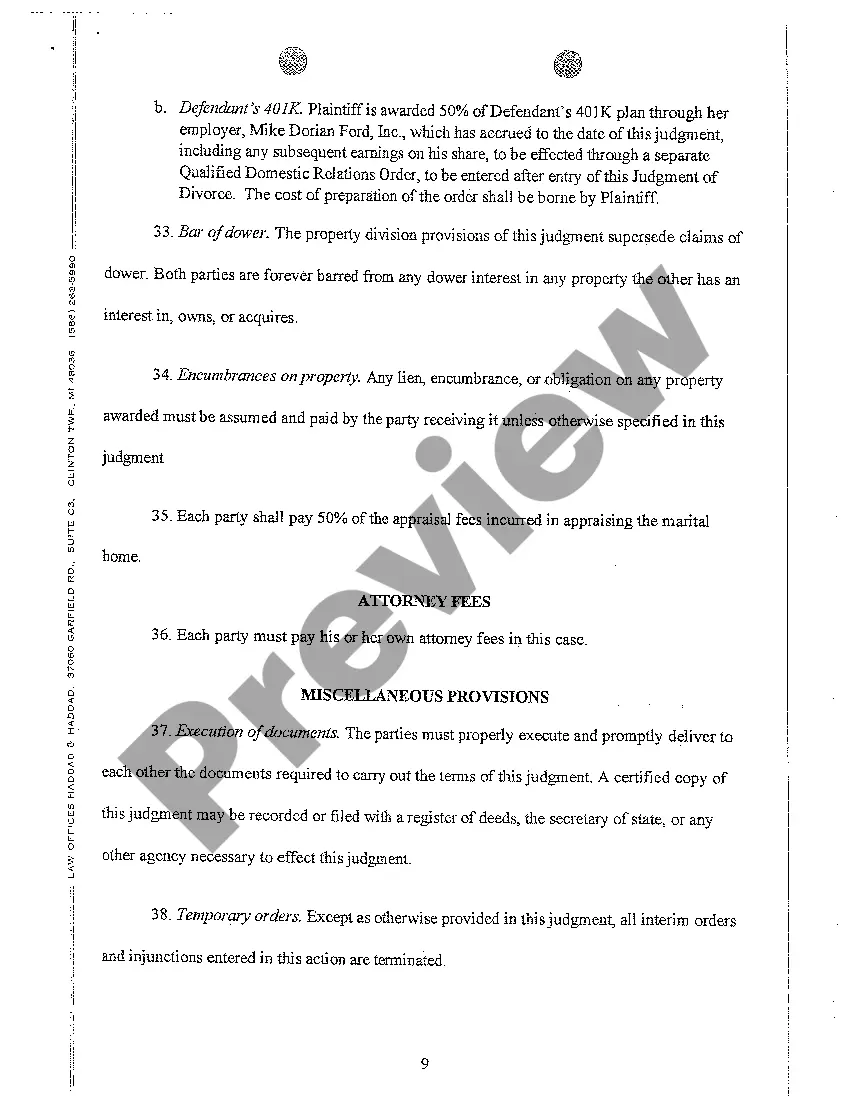 Preview A05 Consent Judgment of Divorce