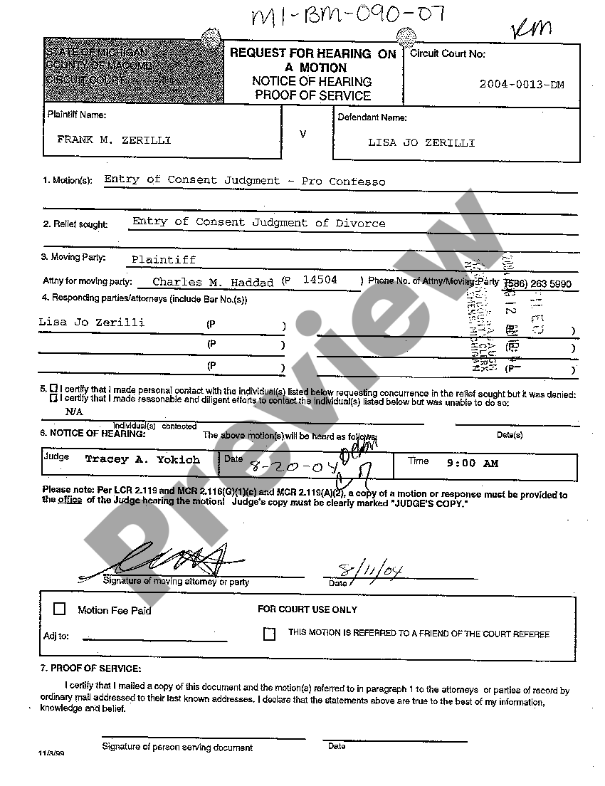 Divorce Motion For Default US Legal Forms