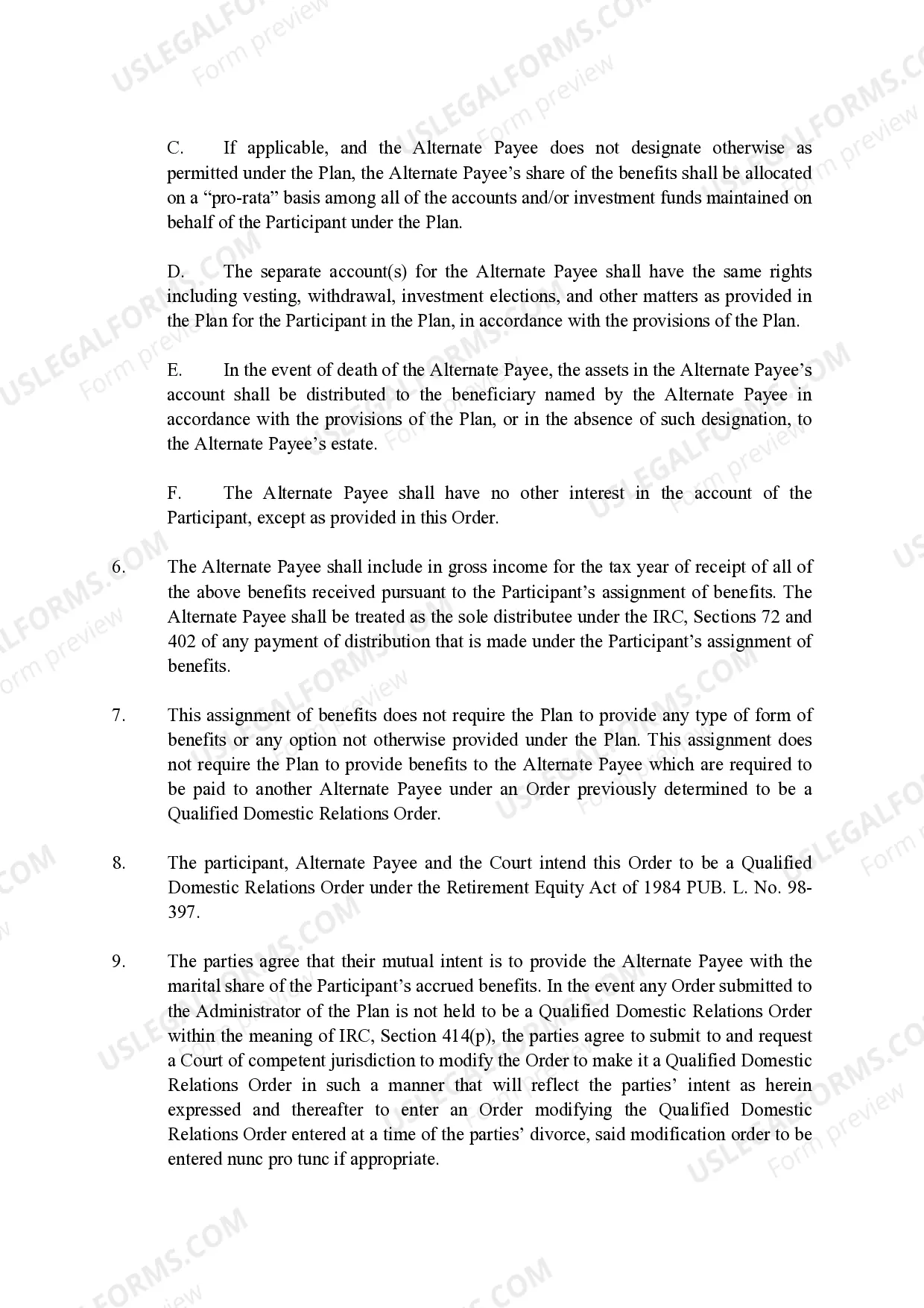Preview Qualified Domestic Relations Order