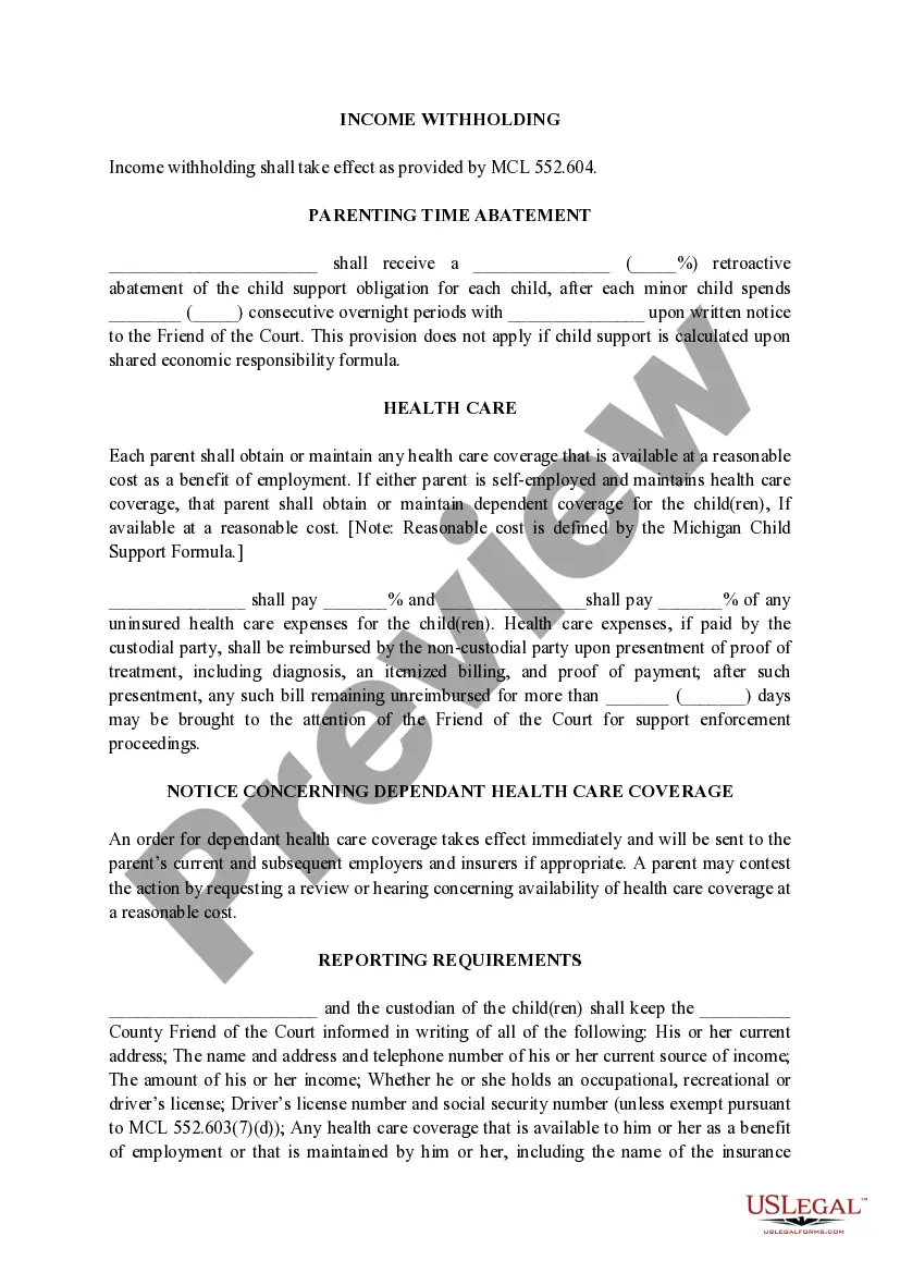 Preview Consent Judgment of Support Final Judgment