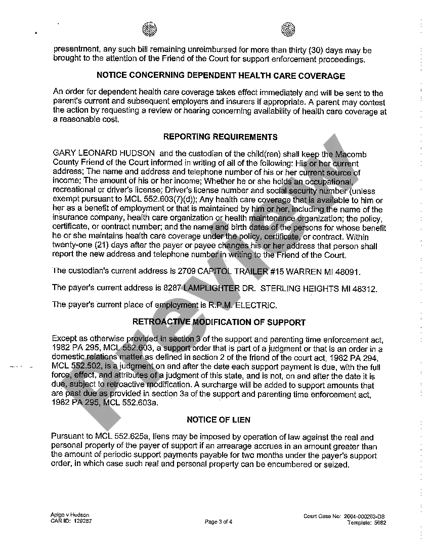 Preview A05 Consent Judgment of Support Final Judgment