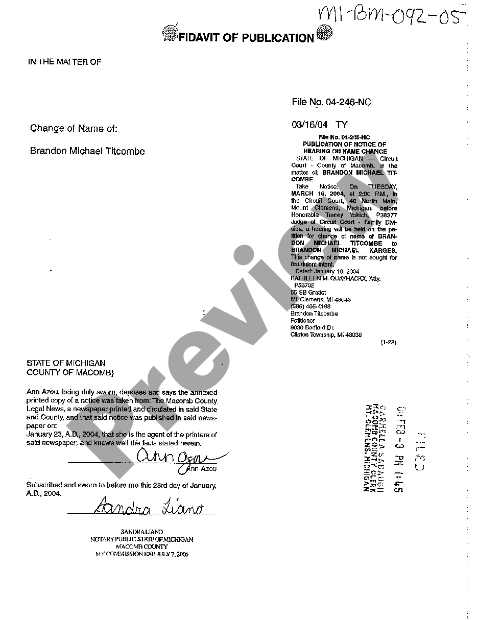 Affidavit Of Publication Meaning For Default Us Legal Forms 5082