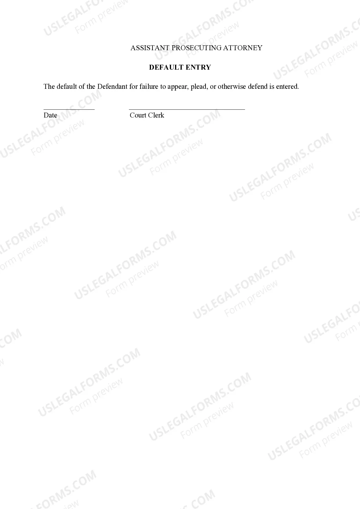 Preview Default Application, Entry
