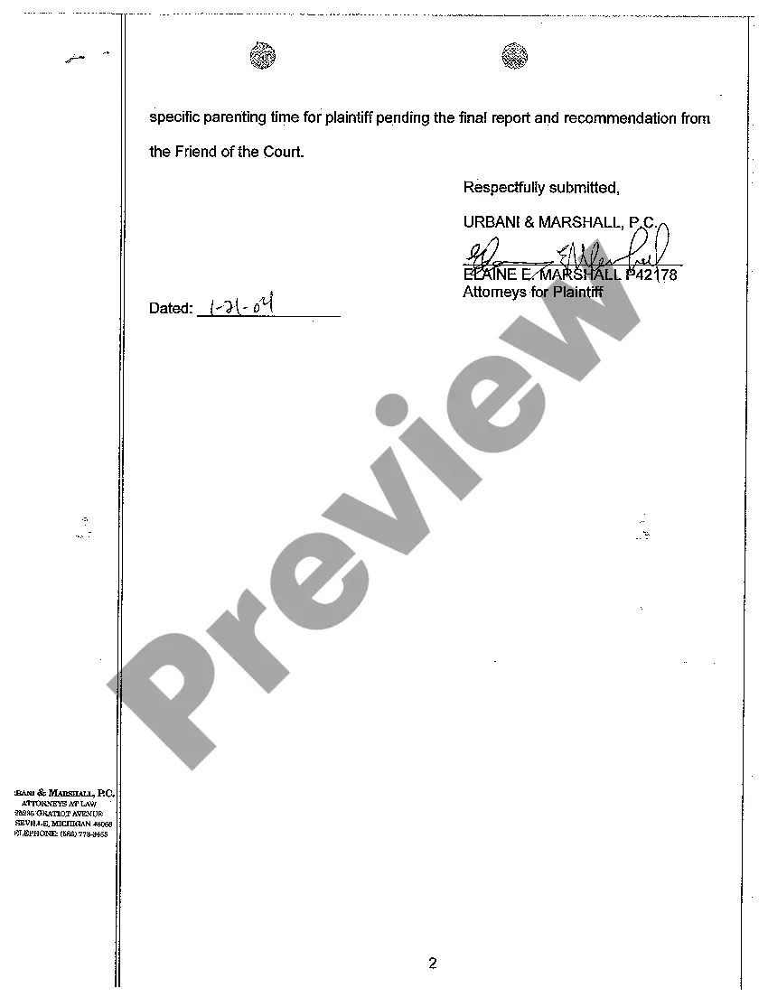 Preview A03 Motion for Interim Parenting Time