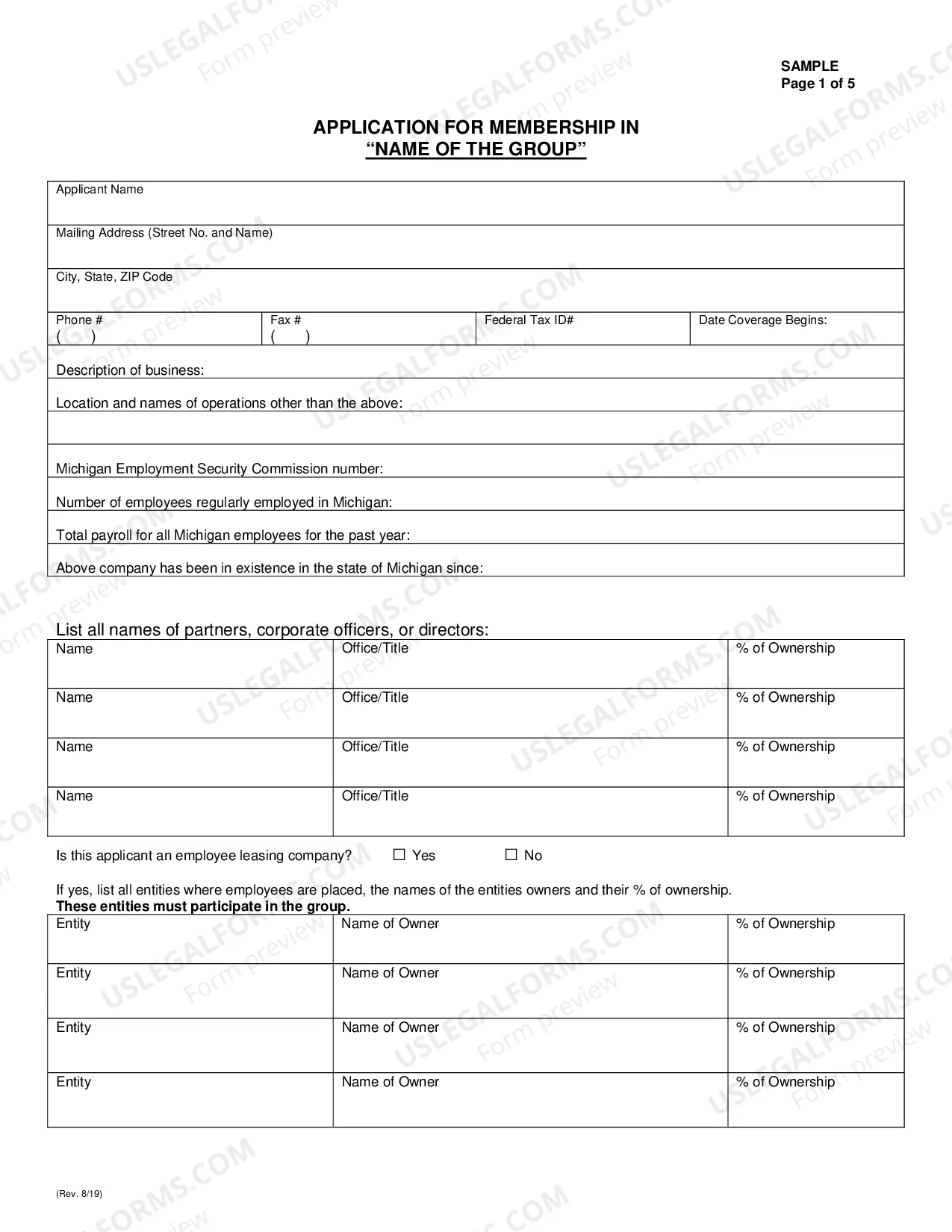 Preview Group Self-Insurer Application Packet