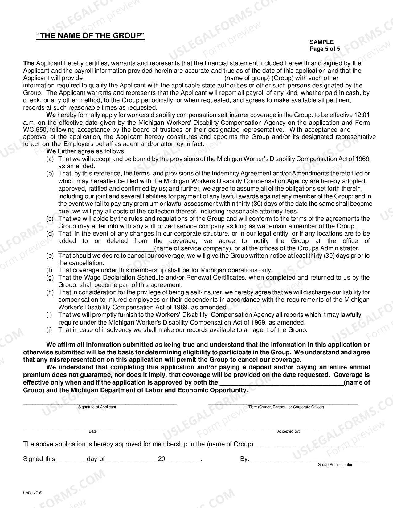 Preview Group Self-Insurer Application Packet