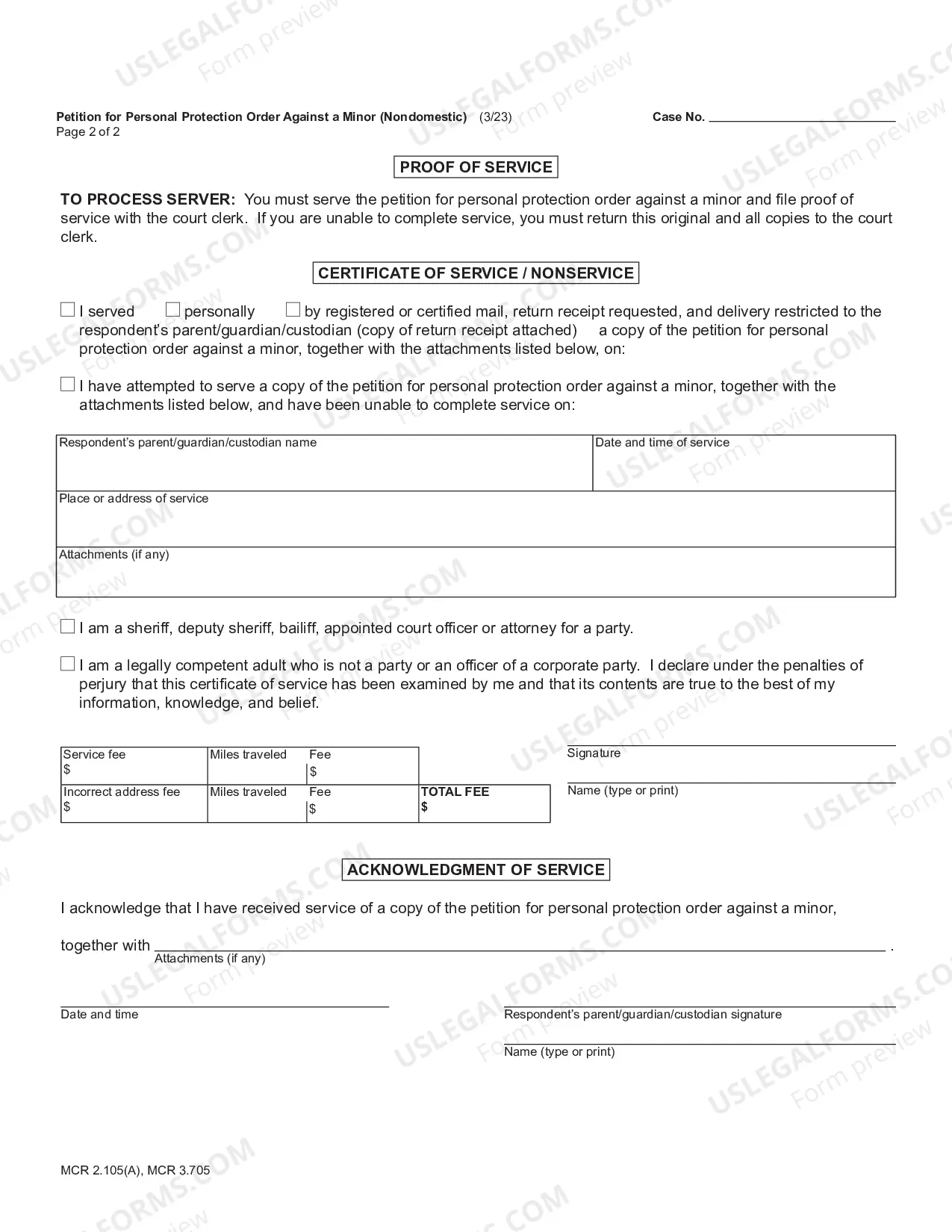 Preview Petition for Personal Protection Order Against a Minor - Non Domestic