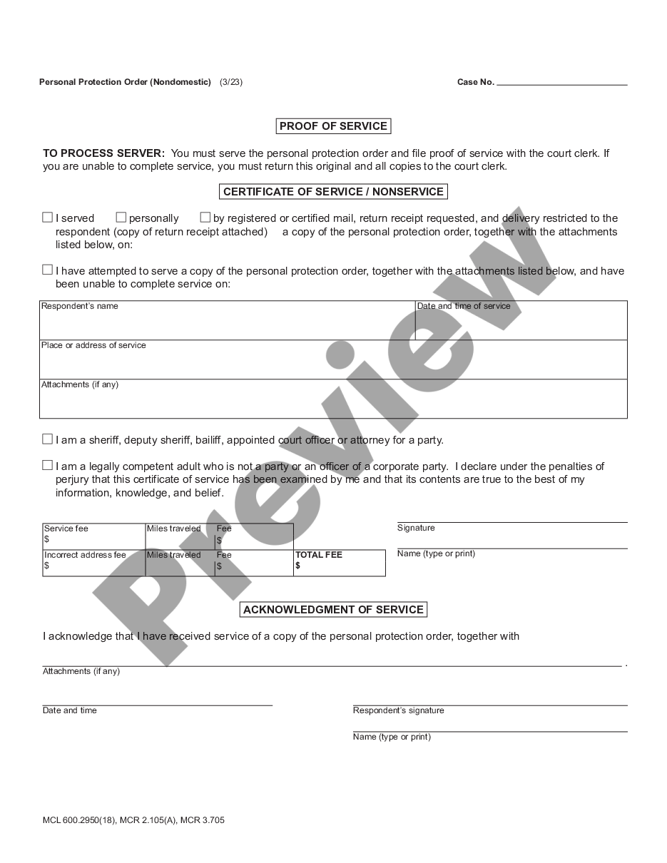 page 2 Personal Protection Order - Non Domestic preview