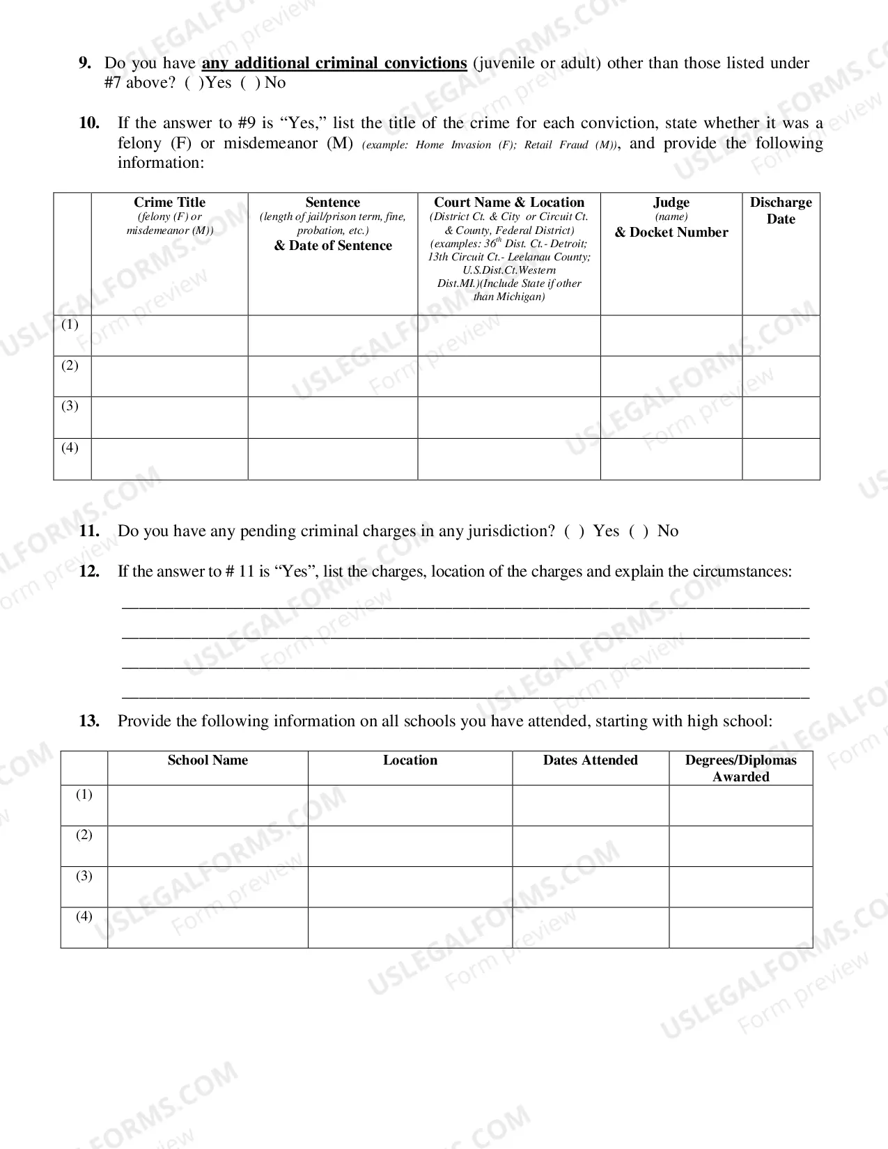 Preview Application for Pardon after Probation, Parole or Discharge