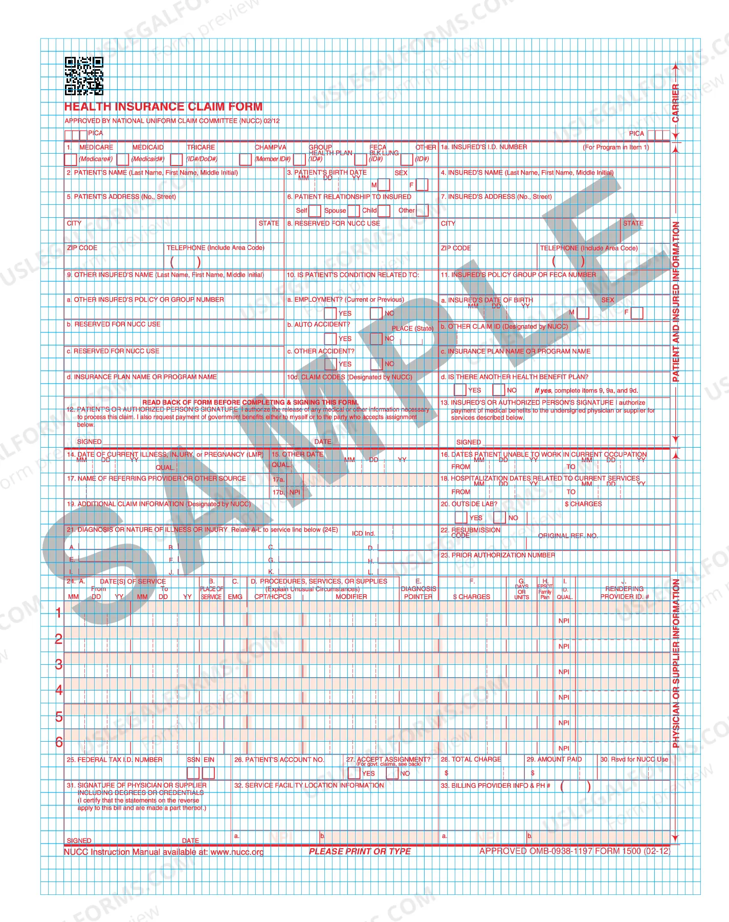 Preview Form CMS-1500