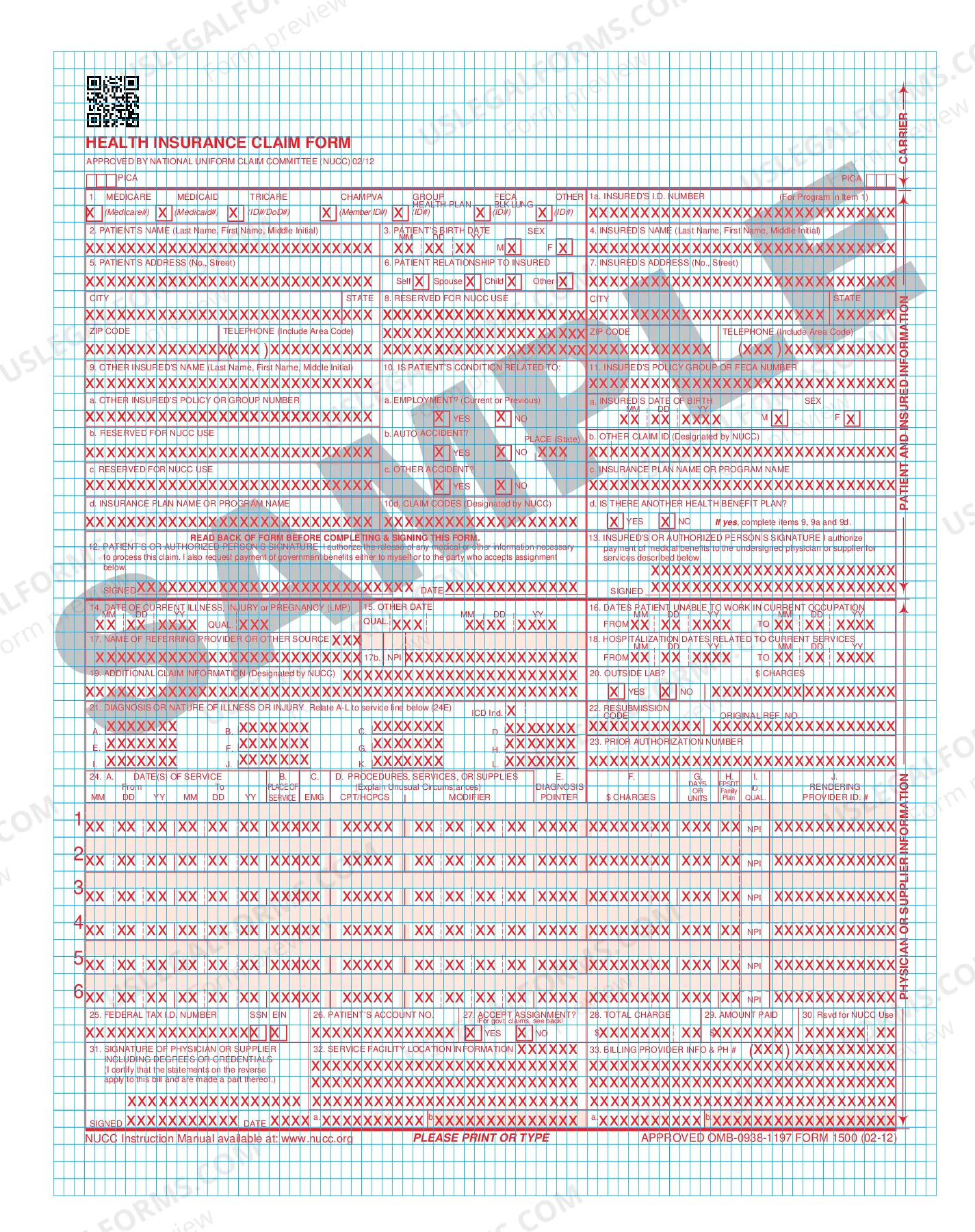 Preview Form CMS-1500
