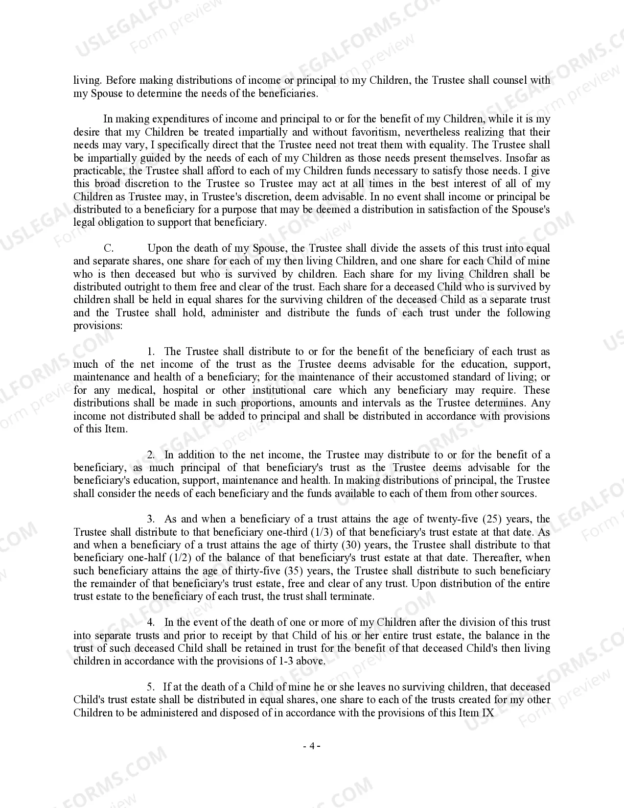 Preview Complex Will with Credit Shelter Marital Trust for Large Estates