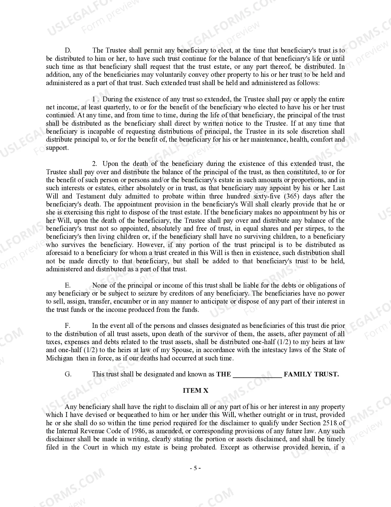 Preview Complex Will with Credit Shelter Marital Trust for Large Estates