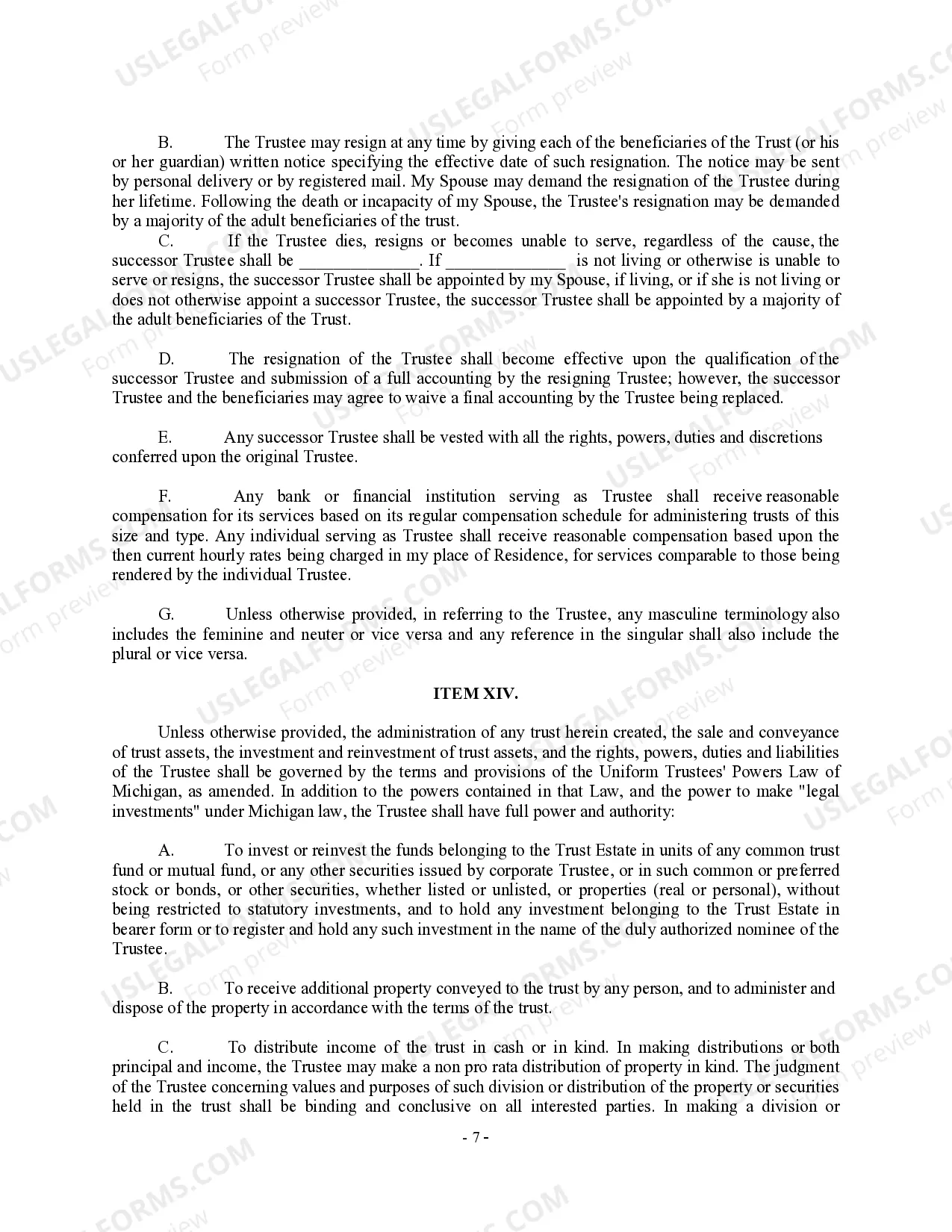 Preview Complex Will with Credit Shelter Marital Trust for Large Estates