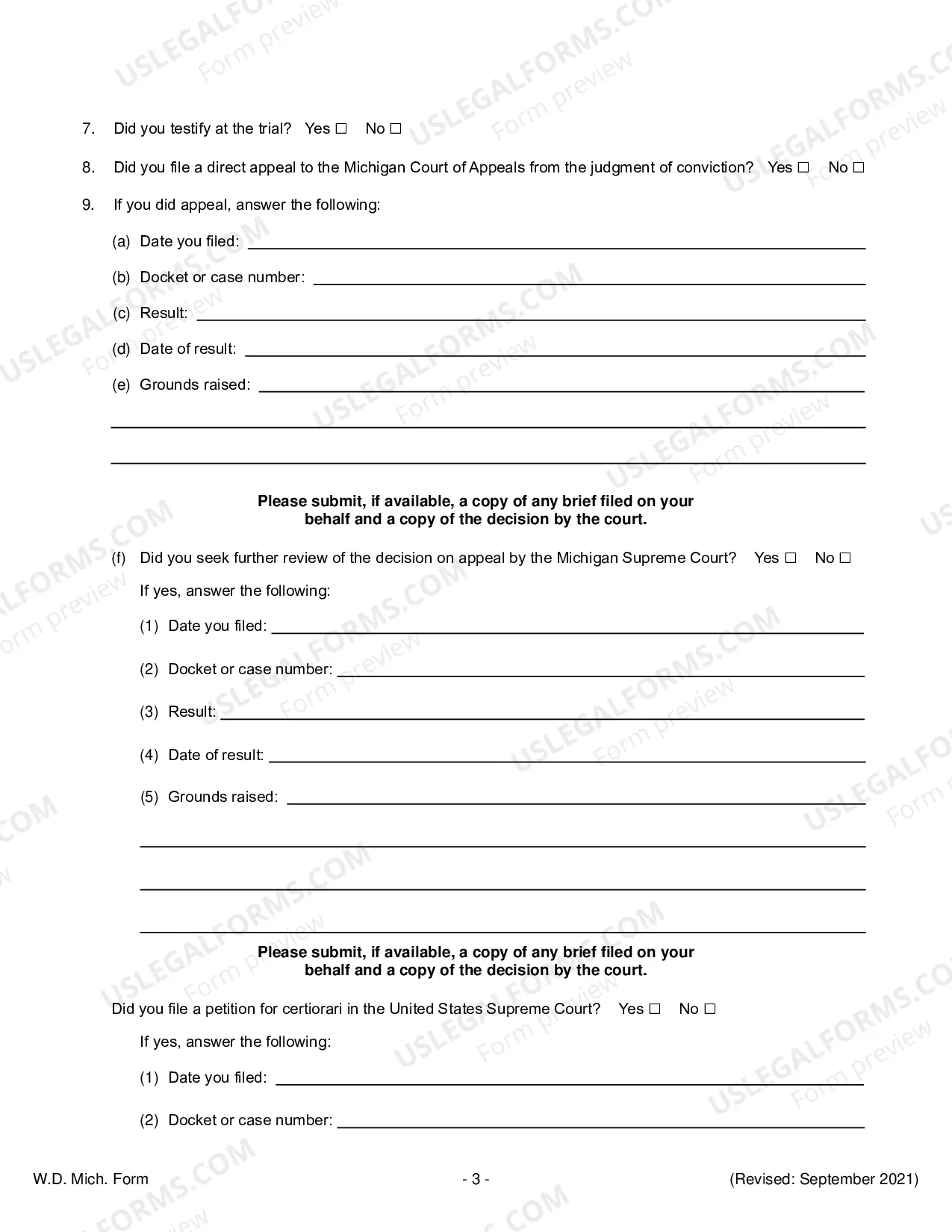 Preview Petition For Relief From A Conviction Or Sentence (28 USC 2254)