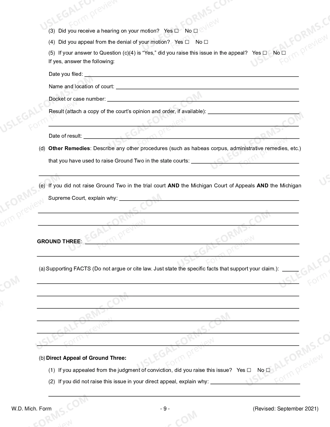 Preview Petition For Relief From A Conviction Or Sentence (28 USC 2254)