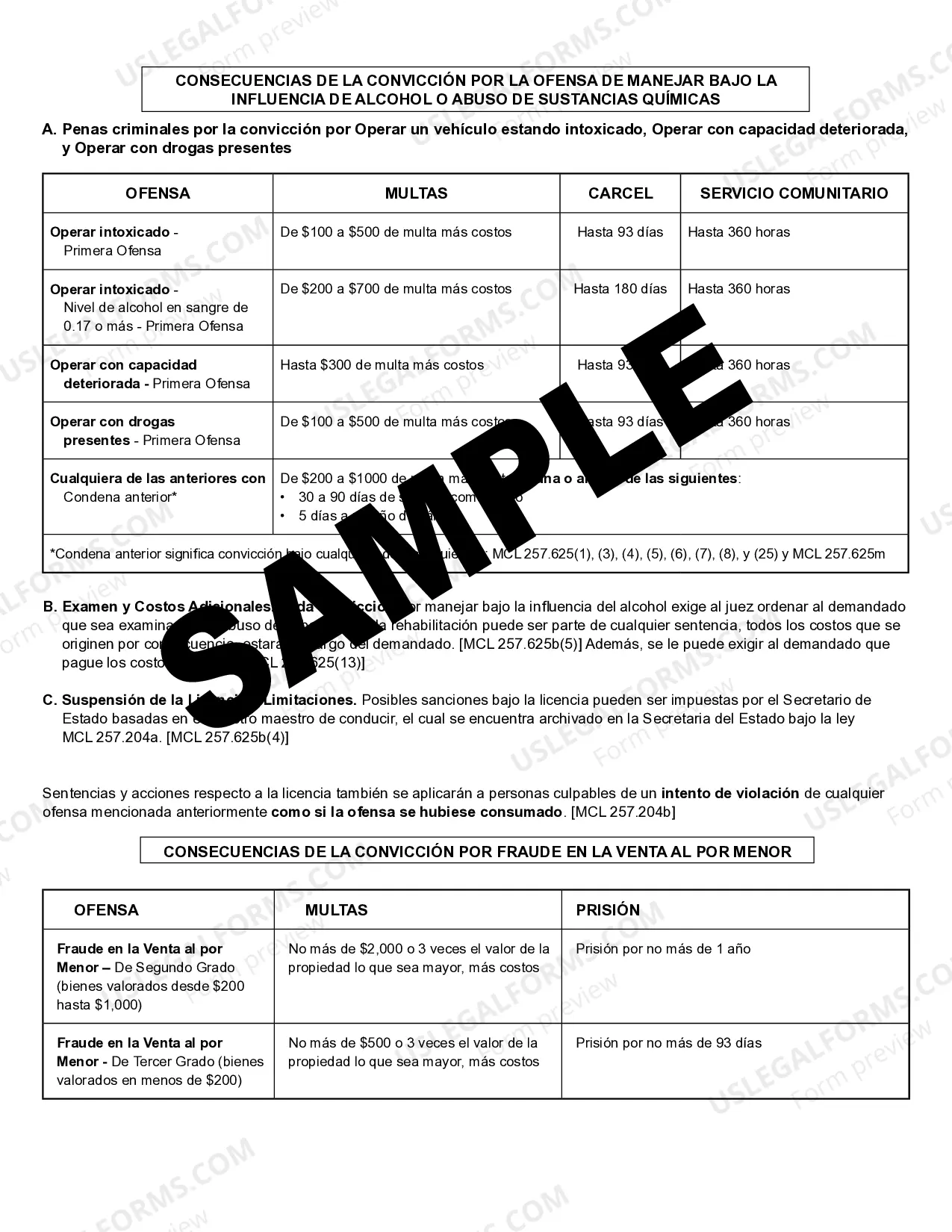 Preview Advice of Rights and Plea Information