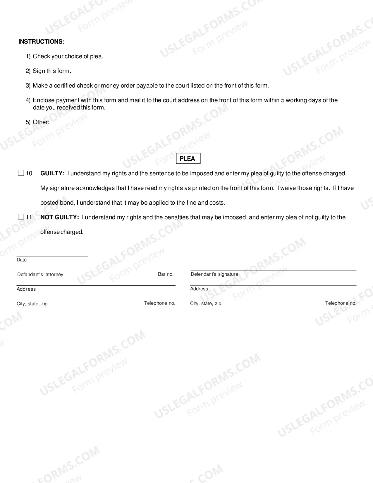 Preview Plea By Mail