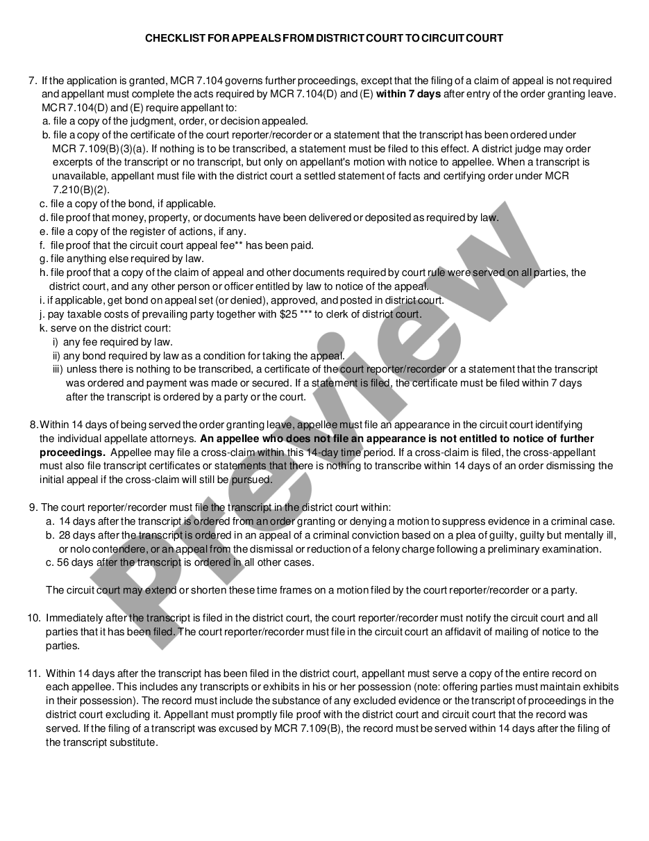 page 2 Appeal Worksheet for Application for Leave to Appeal preview