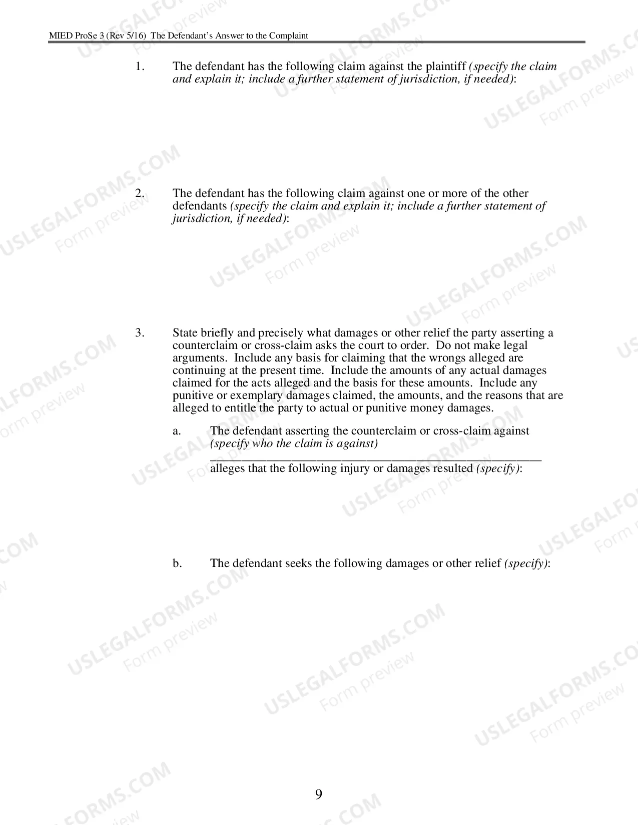 Preview Defendants Answer To The Complaint