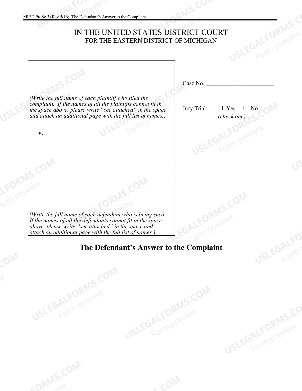 Preview Defendants Answer To The Complaint