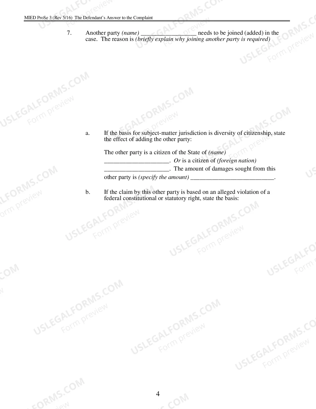 Preview Defendants Answer To The Complaint