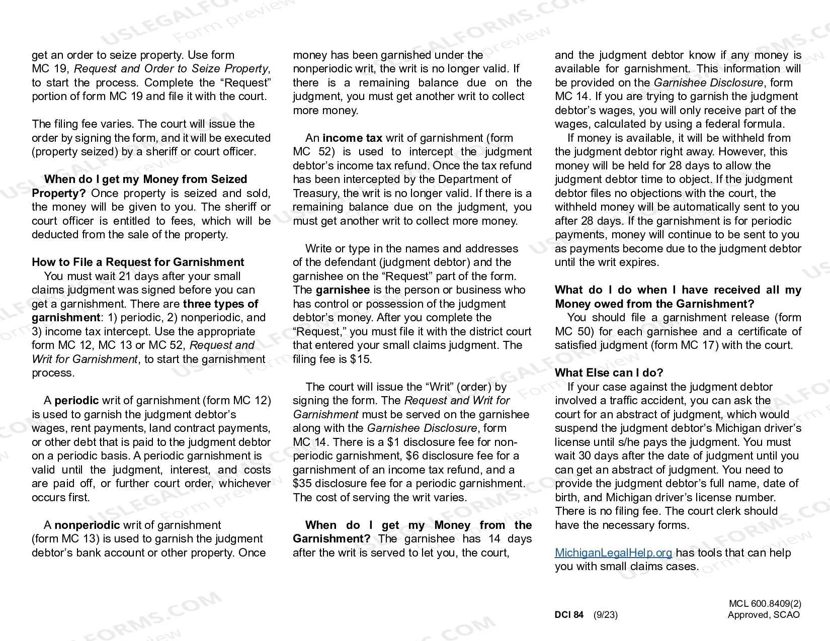 Preview Collecting Money from a Small Claims Judgment