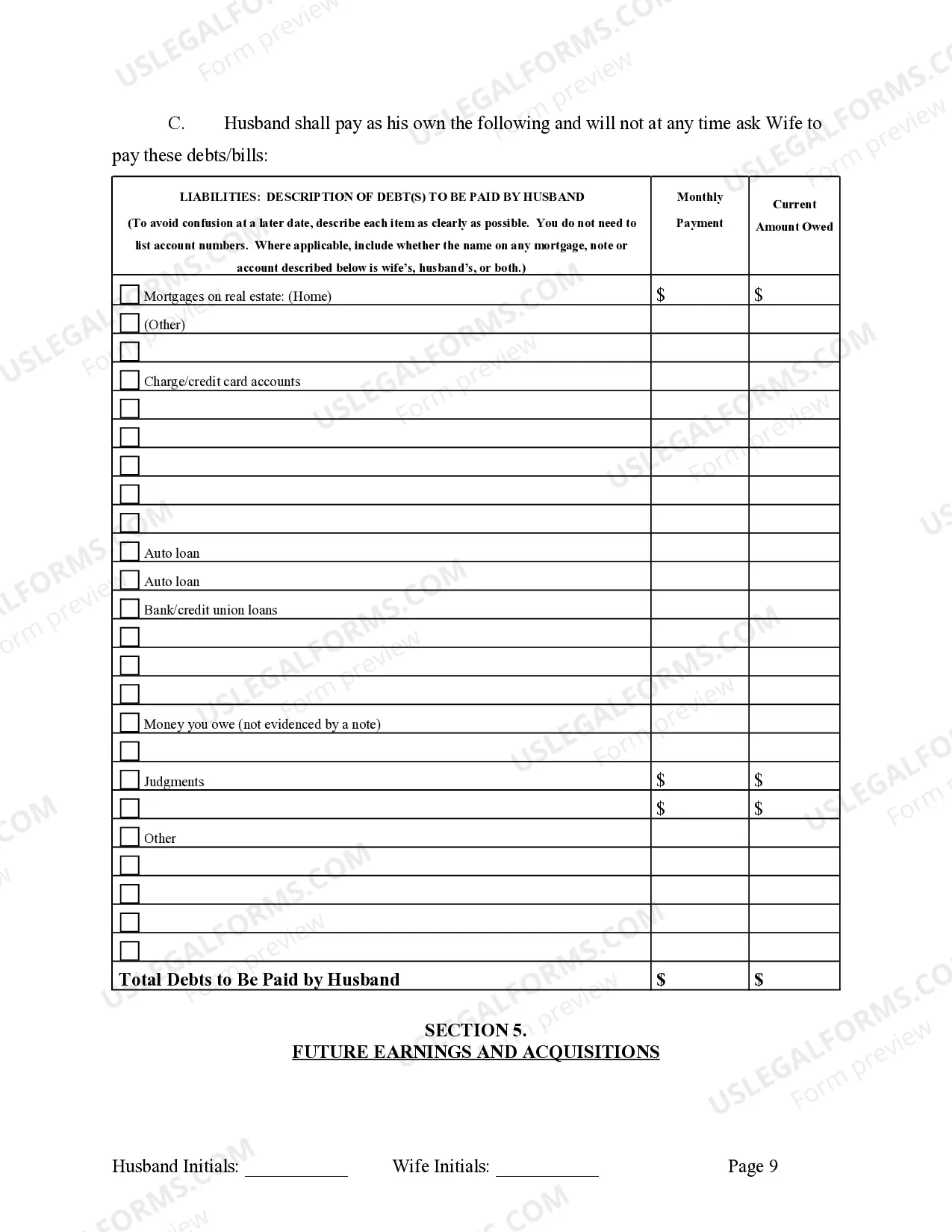 Preview Marital Domestic Separation and Property Settlement Agreement Minor Children Parties May have Joint Property or Debts where Divorce Action Filed